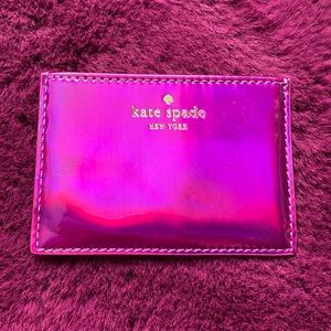 COPY -Kate Spade holographic flat card wallet pink and purple